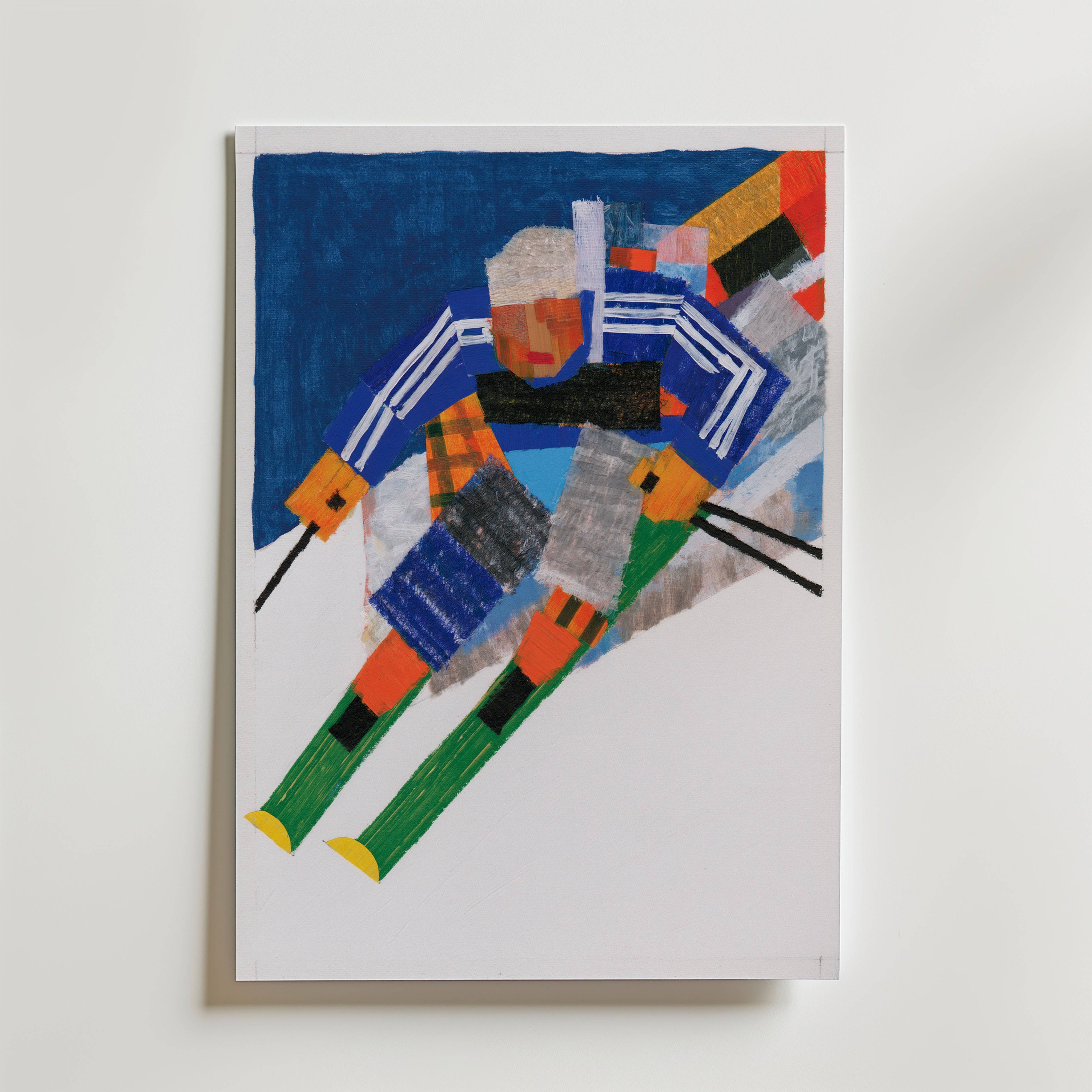 Alpine Descent Poster - Fine Art Poster 30x40 cm Utan passepartout