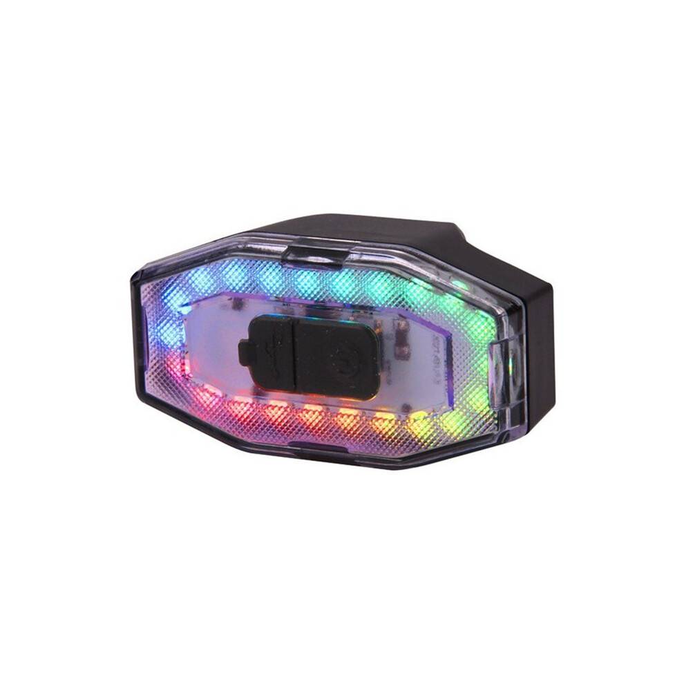 Bike Tail Light USB Rechargeable Ultra Bright LED Warning Bike Flashlight 7 Color Waterproof Bicycle Rear Light C