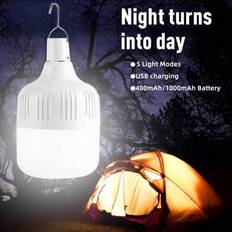 Campinglampa Bärbar Uppladdningsbar Campinglyktor Utomhusbelysning Lampa Med Krok Multifunktionell Vattentät Nödlampa LED Tältlampa, Campingtillbehör - Multifärgad (400 mAh,1000mAh)