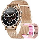 Smartwatch, Fitness Tracker med Pulsmätare, Sömnmonitor, Kaloriräknare, Fitness Watch Smart Watch IP68 Vattentät Smartwatch för Android IOS (Guld)