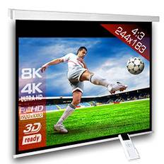 Motorleinwand SlenderLine 244 x 183cm (BxH) - 4:3 Format - 2D/3D - Full-HD - 4K Ultra HD - Beamer Leinwand inkl. Funkfernbedienung