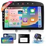 【8 kärnor 4+64G】Hodozzy Carplay bilradio för Peugeot 308/408 2007–2015, 9-tums pekskärm android bilradio med Android Auto/WiFi/GPS/RDS/FM/Bluetooth/USB+backkamera