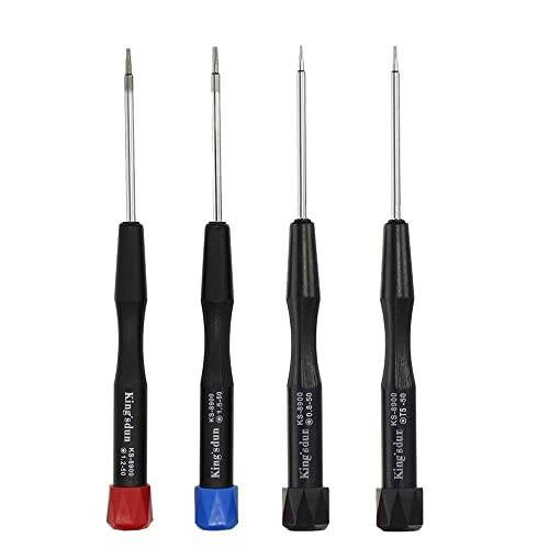 4-delad precisions pentalobe skruvmejselset P2 P5 P6 5-punkts 5-stjärniga 0,8 mm, 1,2 mm och 1,5 mm eller Ts1 Ts4 Ts5 och Torx T5 för iPhone Macbook Pro Air reparation