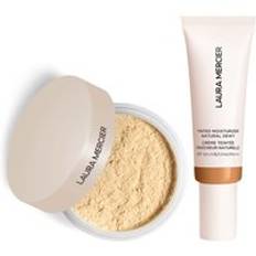 Laura Mercier Mini Translucent Loose Setting Powder Ultra Blur and Tinted Moisturiser Natural Dewy SPF 30 Duo (Various Shades) - 4W Ochre