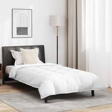 vidaXL Dynebetræk sæt med pude 2 pcs Hvid 135 x 220 cm Dun