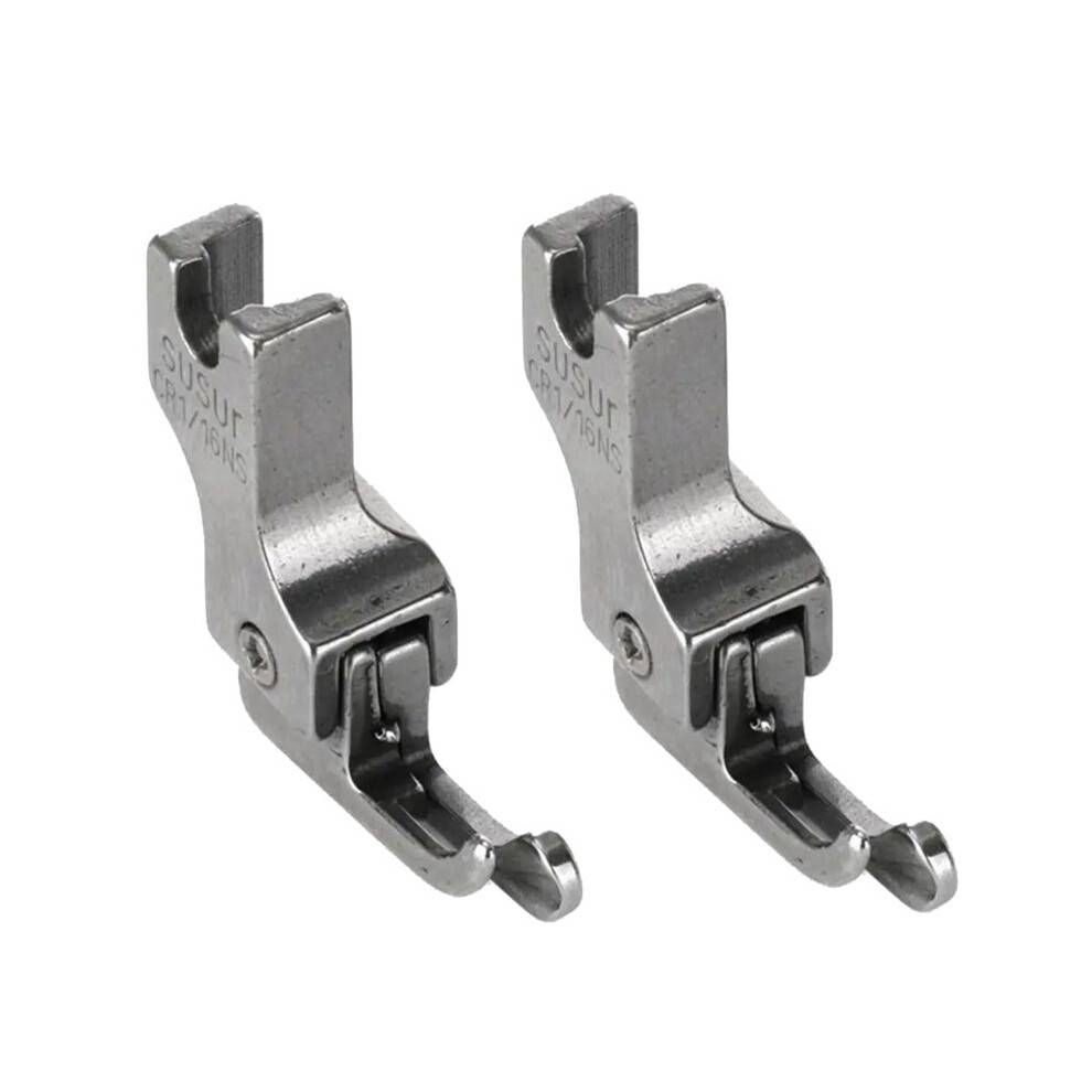 2Pcs Narrow Guide Presser Foot Industrial Lockstitch Sewing Machine Feet Zipper Universal Presser Feet,CR1/16NS(0.2)