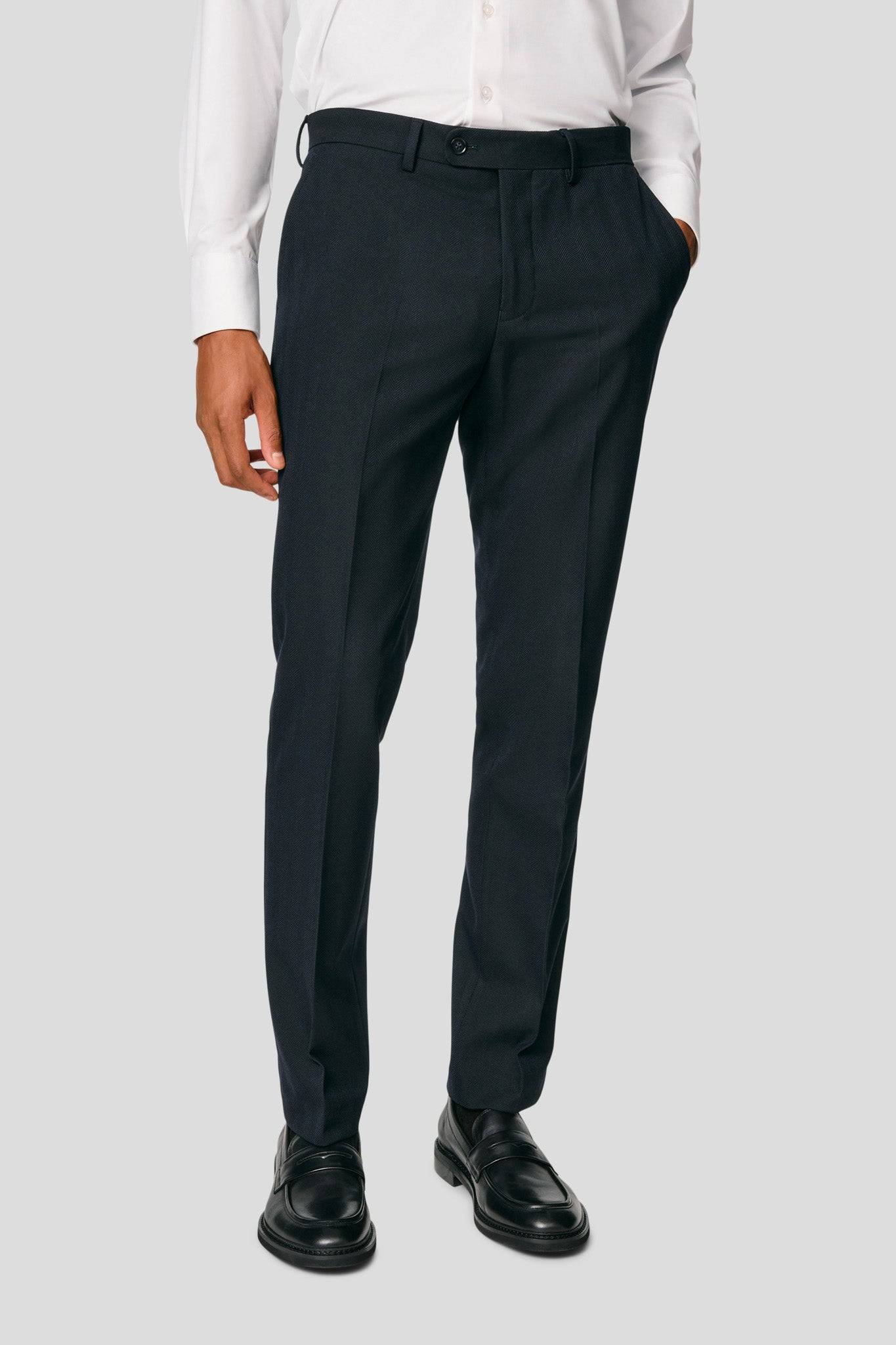 PRESTIGE navy habitbukser med sildeben - Straight fit / 56 (XL)