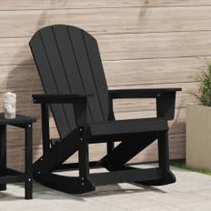 Adirondack-gungstol Svart 73.5x92x90 cm HDPE