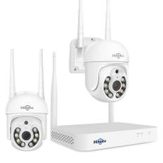 Hiseeu WK-2HD205 2 Kameror 5MP WiFi CCTV PTZ Kamera Säkerhetssystem Kit 10CH NVR-inspelare AI Motion Tracking IP Kamerau