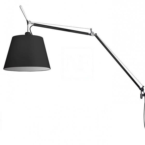 Tolomeo Mega Vägglampa Svart/ Svart Lampskärm 42cm med Dimmer