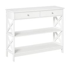 HOMCOM Konsolbord entrébord stil neo-retro draperibord 2 lådor 2 hyllor dimma. 100 L x 30,5 l x 80H cm trä vit