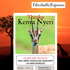 500 gr Kenya Nyeri C Thiriku Friskristet kaffe hele bønner