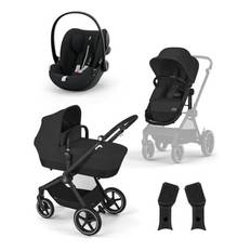 cybex GOLD EOS Lux Moon Black klapvogn inklusive Cloud G i-Size Plus Moon Black autostol og Adapter