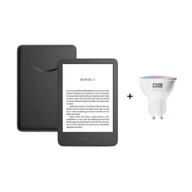 Kindle (16GB) - Mit Werbung + White & Color GU10 Bulb