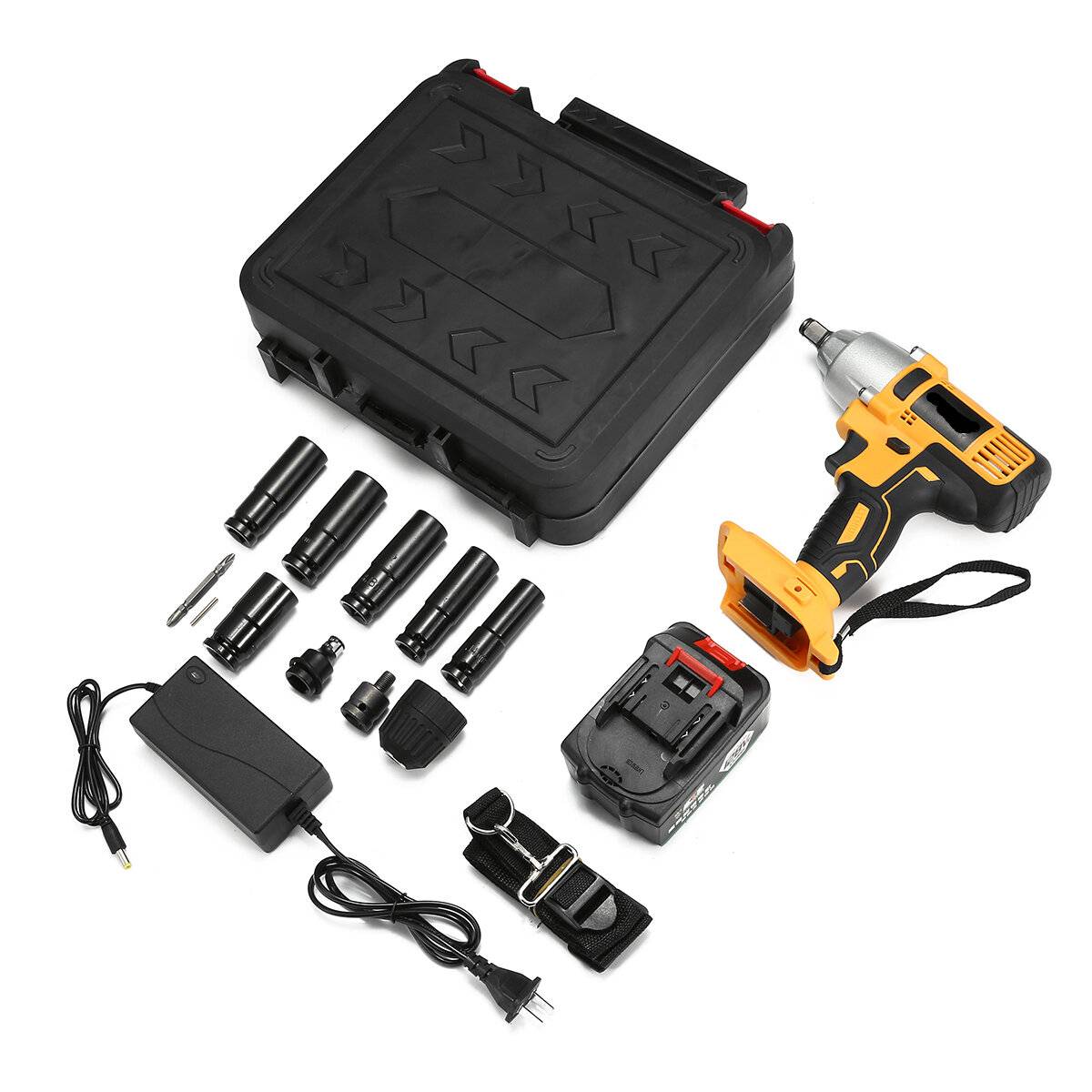 220V 98/128/168VF Elektrisk Trådlös Slagborr LED-Batterisocketar