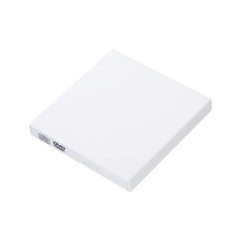 Extern dvd-diskenhet usb 2.0 höghastighets dvd-rom-spelare cd-rw-brännare extern optisk enhet för stationär bärbar dator windows - Vit