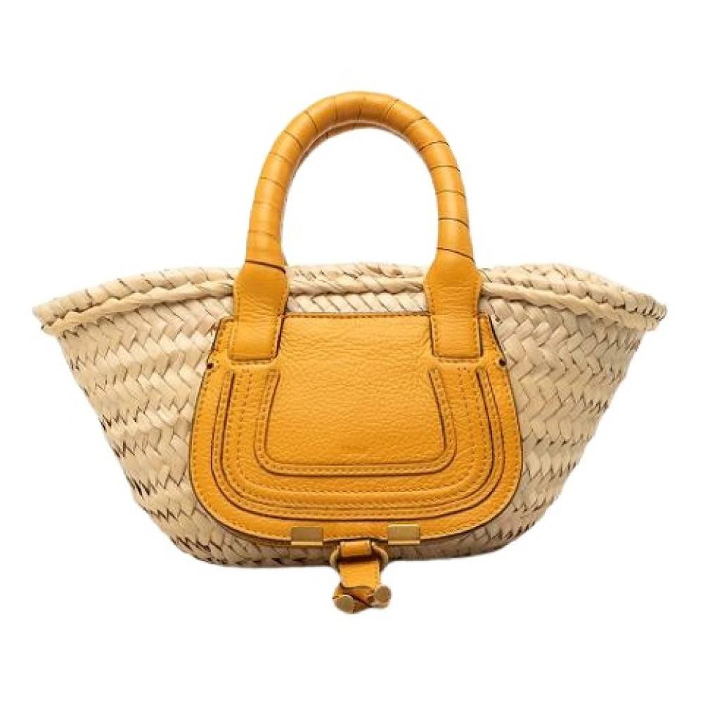 Chloé Pre-owned Pre-owned Raffia Håndtaske - Vintage - Dame - Gul - ONE SIZE - Læder