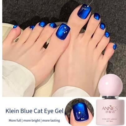 8 ml Lazy One-Step Klein Blue Cat Eye gelnagellack, utan bas- och topplack, starkt glansigt magnetiskt nagelgel för DIY fot- och handmanikyr - Multifärgad
