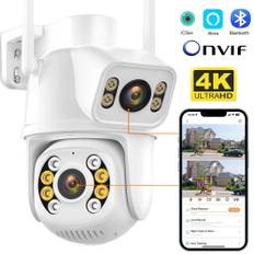 Ny WIFI IP-kamera 8MP 4K Dual-Lens PTZ-kamera Human Detect 4MP Security CCTV-kamera Night Vision Outdoor Video Surveillance iCSee EU Plug