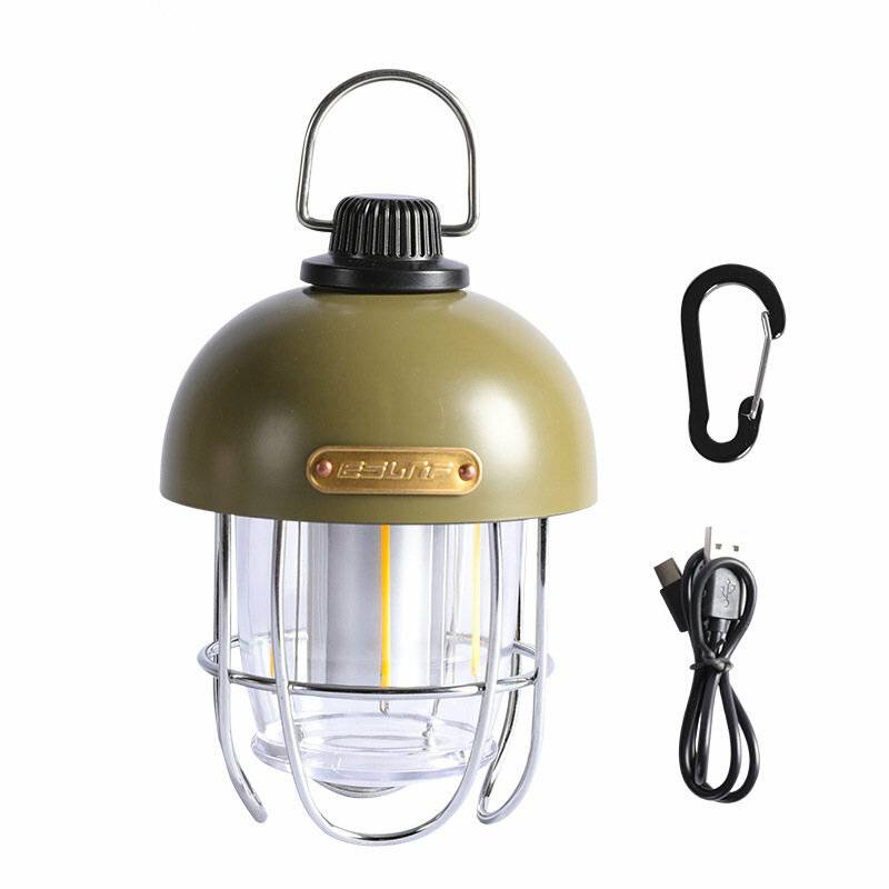 venska: Bärbar campinglampa för utomhusbruk, USB-laddningsbar tältlampa, vattentät IPX3, justerbar vit och varm ljus.