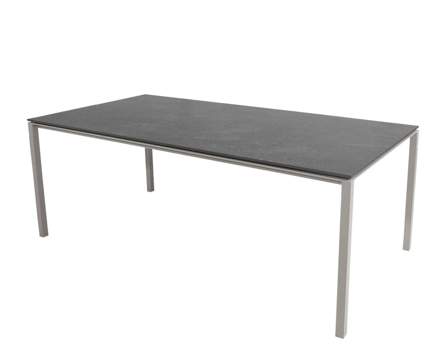 Pure Matbord 200x100 | Taupe/Fossil Black - Beige, Svart (Taupe Aluminium)