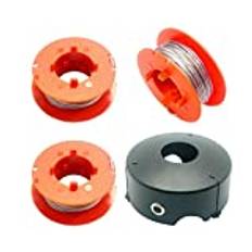 CDIYTOOL trimmer spole och lina för Bosch, automatisk spollina för ART 23 26 30 COMBITRIM EASYTRIM trimmer, grästrimmer, 8 m, F016800175 (3 spole + 1 lock)