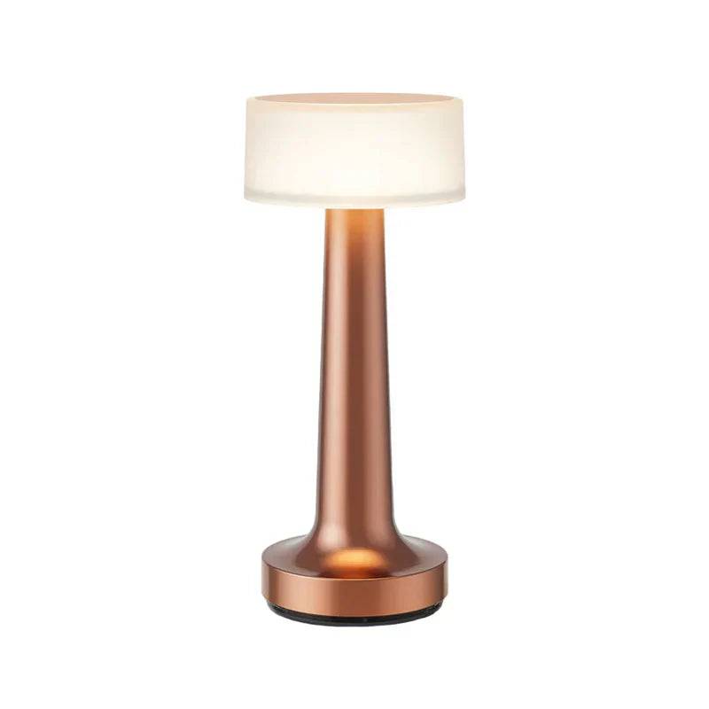 SleekGlow - Stilig Modern Bordslampa för Inredning - Brons/Ljusande