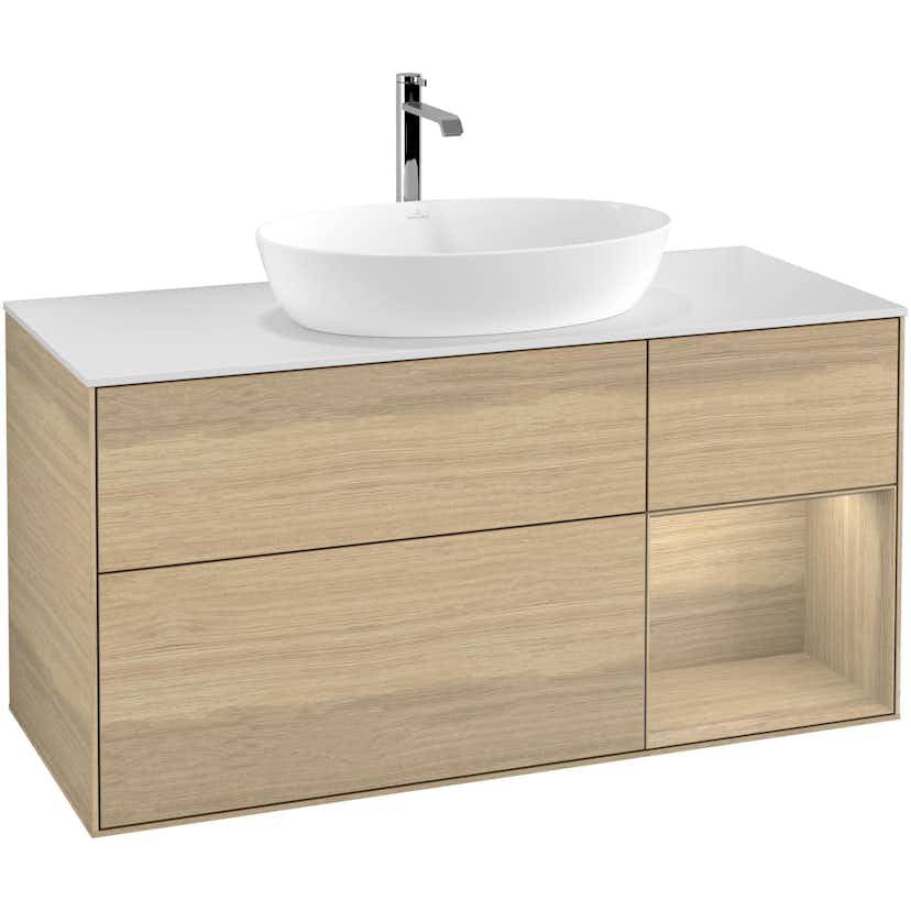 Tvättställsskåp Villeroy & Boch Finion med 3 Lådor Hylla och Bänkskiva för Fristående Tvättställ från Artis & Collaro