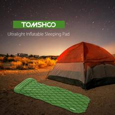 TOMSHOO Ultralight Inflatable Sleeping Pad Mattress with Pillow for Outdoor Camping Hiking mörkgrön färg