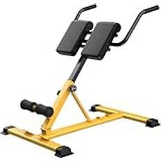 Foldable Hyperextension Roman Chair for Home Gym, Heavy Duty Adjustable Back Extension Bench, Exercise Equipment, for Lower Back, Flanks and Abs Exercises,Yellow