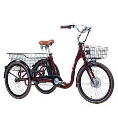 Fyndex - Elcykel Trehjulig Elcykel Evobike Elegant 24 tum 250W 432 Wh - Röd