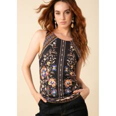 Printed Jersey Vest Top - Black