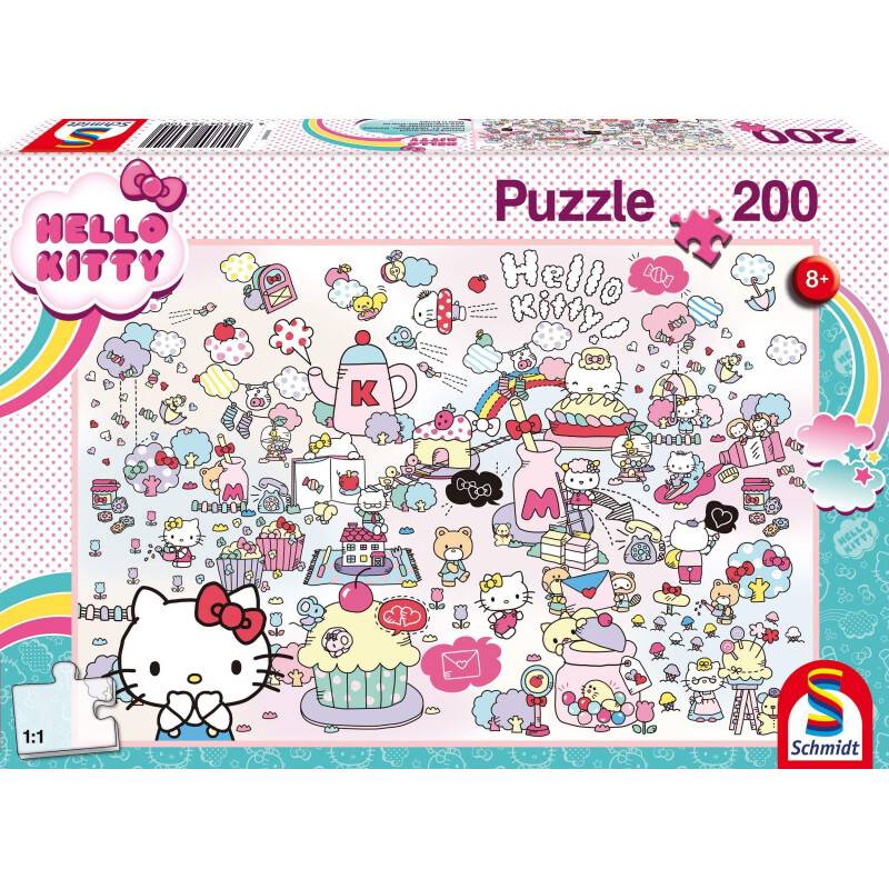 Schmidt Spiele 56410 Hello Kitty, Kittys Welt, 200 Teile Kinderpuzzle