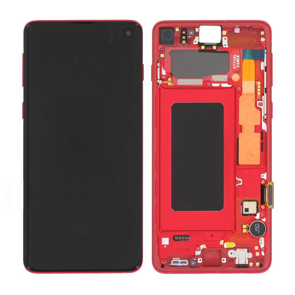 Samsung Galaxy S10 SM-G973F Skärm med LCD Display Original - Röd