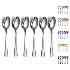 Middagsskedar, Kyraton 6 stycken 19 cm bordssked i rostfritt stål, soppskedar, dessertskedar Sliverware Diskmaskin Säker Set om 6