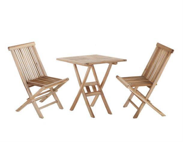 Køln Teak cafesæt - 70x70 cm
