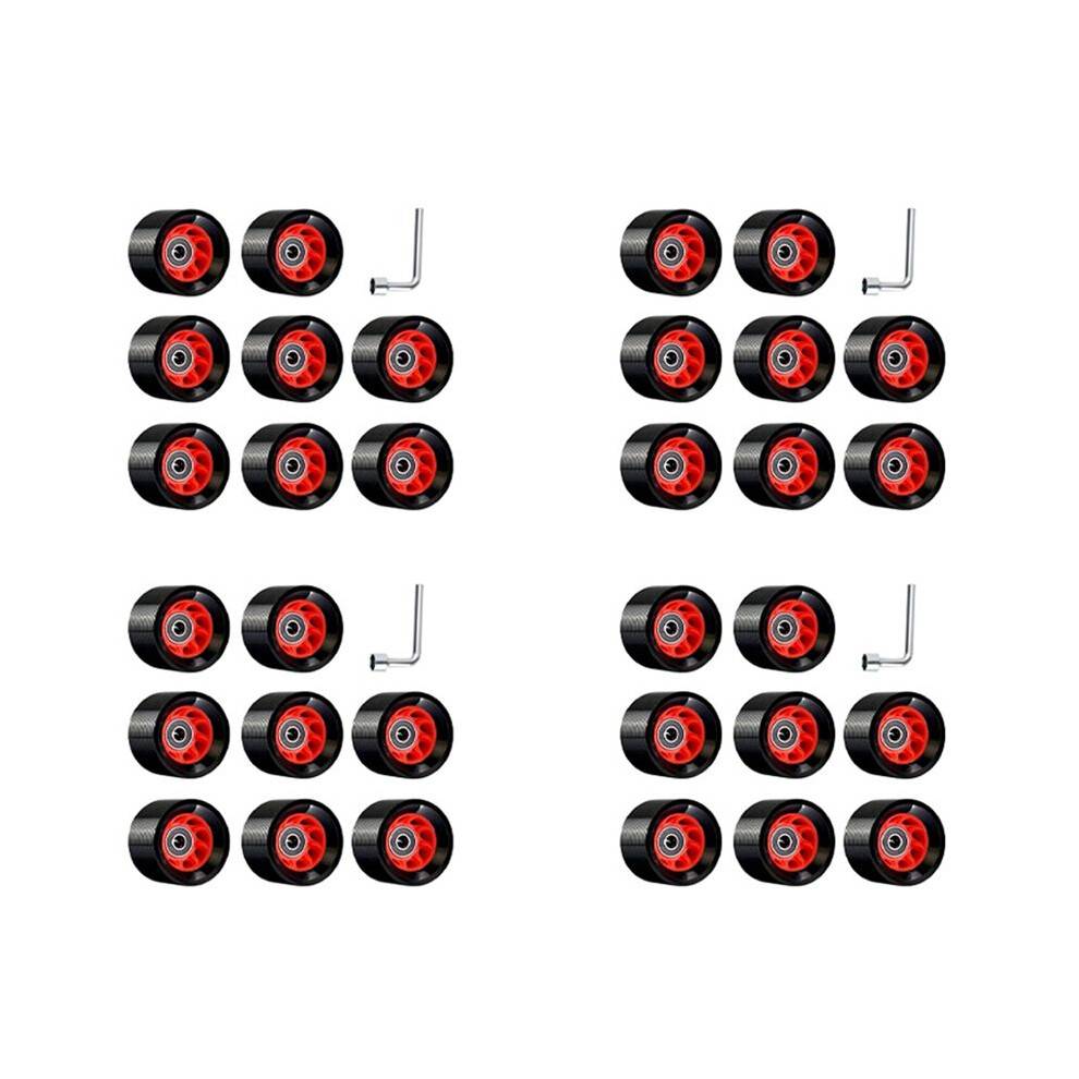 32Pack 95A 58mmx39mm,Indoor Quad Roller Skate Wheels,PU Wear-Resistant Wheels Double-Row Roller Skates Accessories