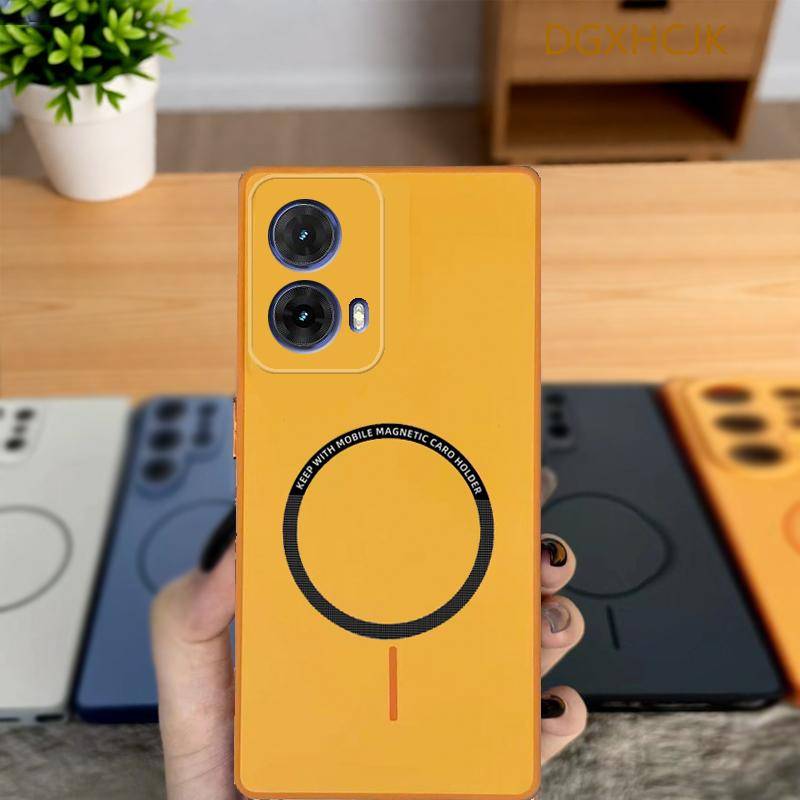 För Motorola Edge 50 Fusion Fodral Moto G85 Telefonfodral Moto S50 Neo Skydd G85 Stötsäkert Färg magnetiskt hårt Silikon bakskydd