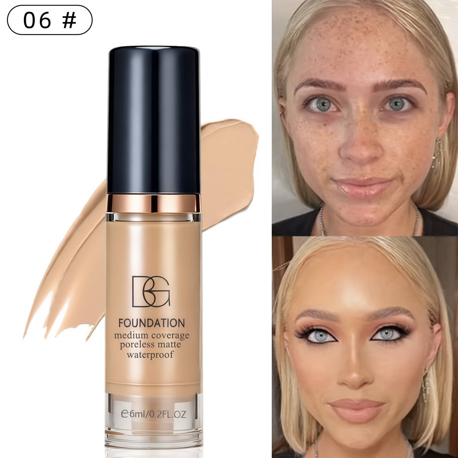 Luxurious Matte Foundation, Providing Full Coverage And Concealing , Long-lasting , Waterproof Formula, Easily An Everyday Makeup Look.