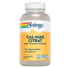 Solaray Cal-Mag Citrat med vitamin D og K2 (240 kap)