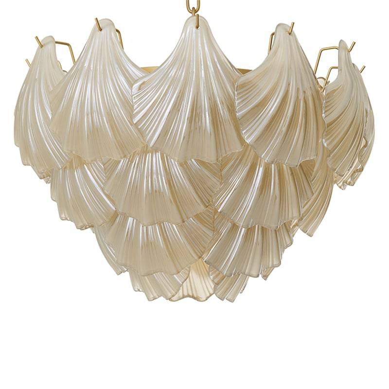 Eichholtz Ibiza Chandelier taklampa Antin mässing/champagnefärgat glas