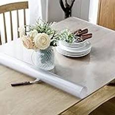 Kristallklar bordsduk, 2 mm tjock, transparent bordsduk, 100 x 230 cm, transparent bordsduk, bordsskydd, avtorkningsbar bordsduk, perfekt för matsal och kök