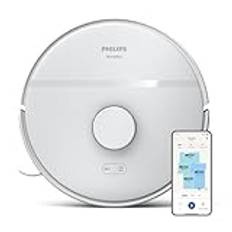 Philips HomeRun 2000 Series: 2-i-1 Robotdammsugare och mopp med 2700 Pa sugkraft & 130 min drifttid, Lasernavigering, Carpet boost, Appstyrd, Arktisk vit (XU2000/20)