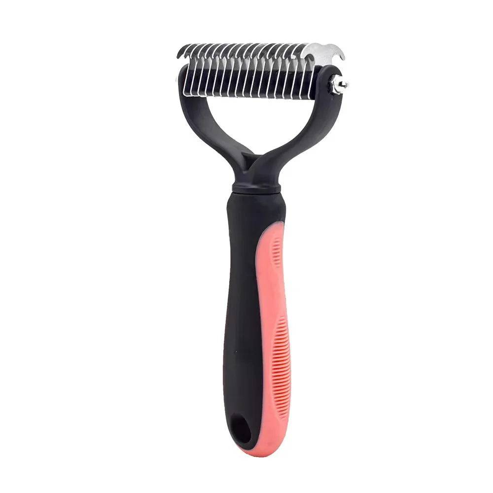 Professional Pet Deshedding Brush - Hair Remover for Dogs and Cats - Orange L