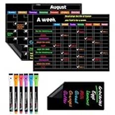 Refrigerator Planners, Refrigerator Calendar Board, Monthly Fridge Planner, Kitchen Schedule Board, Family Schedule Board, Magnetic Whiteboard Calendar With Markers and Eraser for Family Scheduling