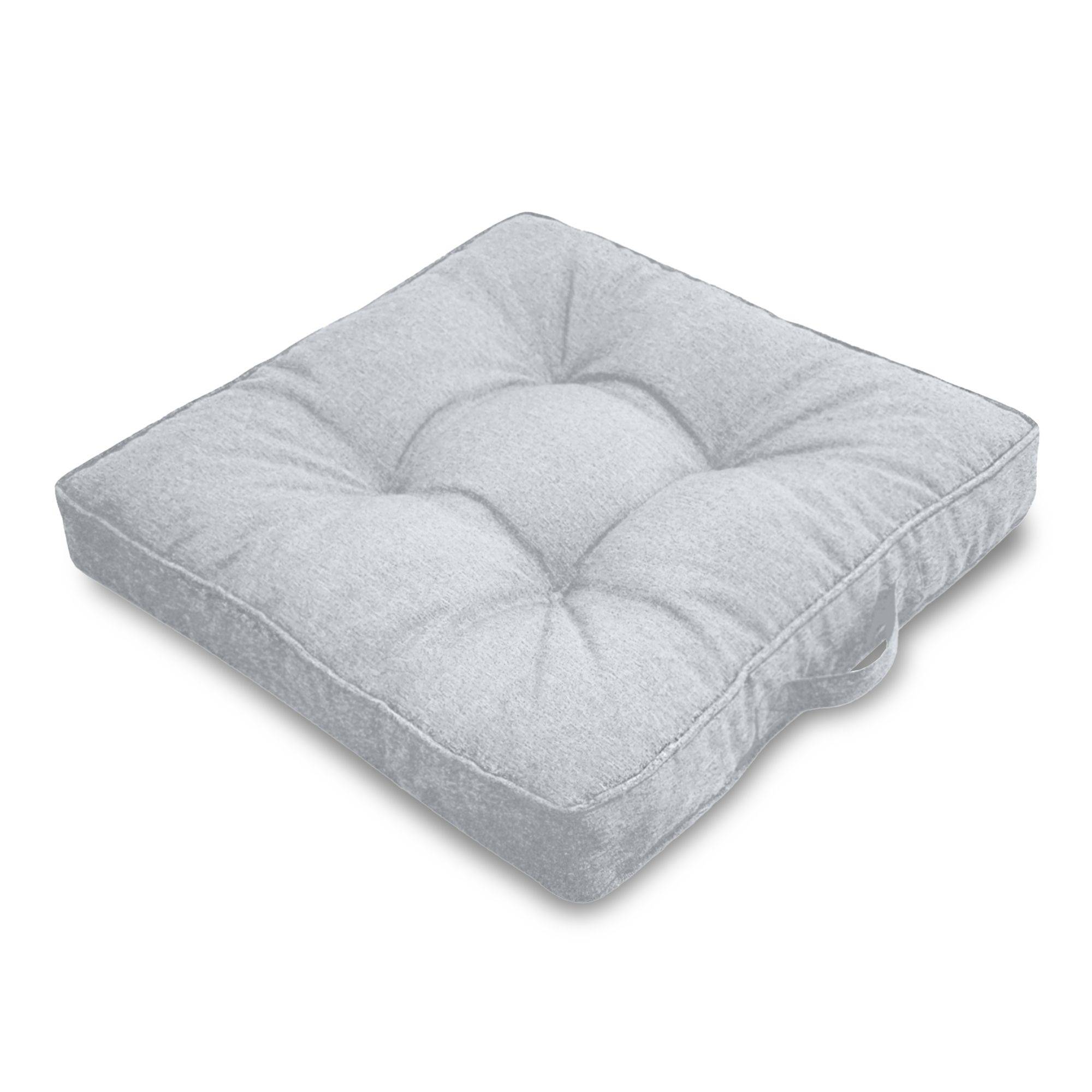 Futon hynde til havestol - 7 cm blød hynde - Grå havehynde til udendørs brug - Måler 50x50 cm - Nordstrand Home stolehynde