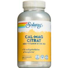 Solaray Cal-Mag Citrat + D K2-Vitamin - Solaray - 240 stk - Kosttilskud