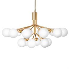 Nuura Apiales 18 Lysekrone Brushed Brass/Opal White