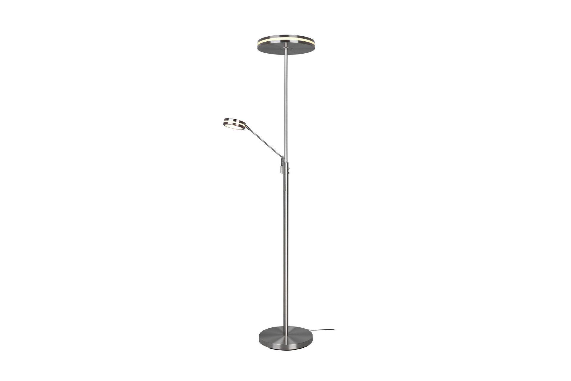 Trio Lighting Franklin LED Golvlampa uplight borstad stål - Borstad stål Sovrumslampa