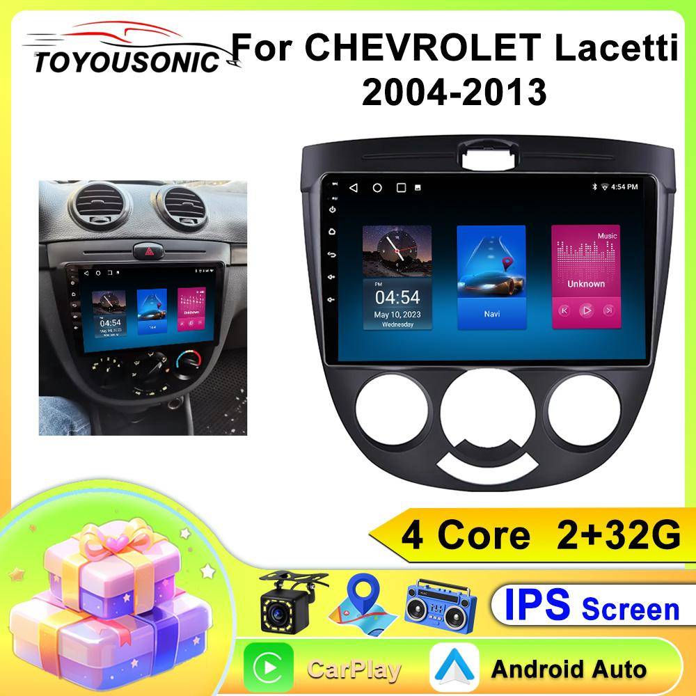 Bilradio Carplay För Chevrolet Lacetti 2004-2013 Navigation GPS Android Auto Multimedia Spelare Stereoenhet WiFi BT Ingen 2din 4G black